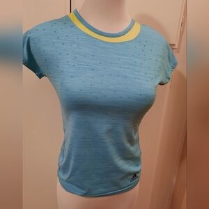 Adidas athletic blue and yellow shirt